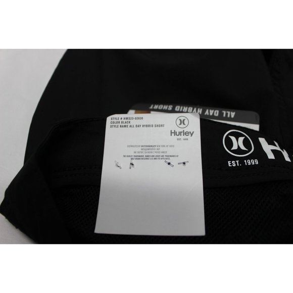 Hurley men's black all day‎ hybrid fast dry performance beach shorts 40 - Picture 6 of 7